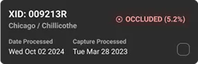 Xtrack UI component showing crossing sightline information